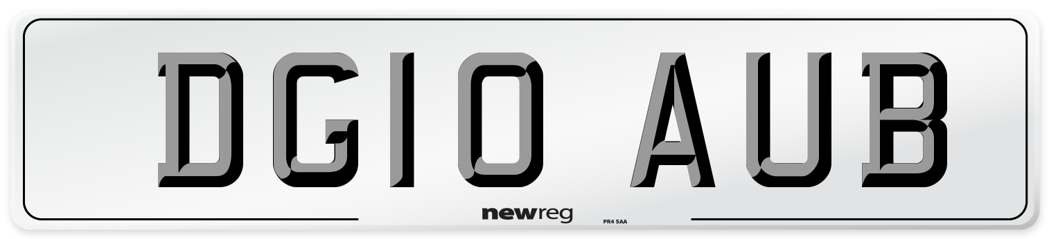 DG10 AUB Number Plate from New Reg